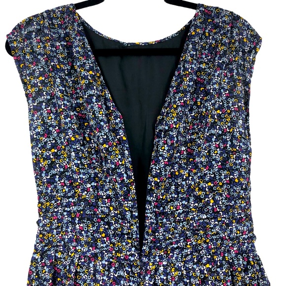 VTG Style eShakti Cottagecore Floral Print Maxi Dress, Pleated Waist, Zipper S8 - Picture 7 of 13